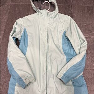 Columbia Light Blue and Gray Jacket Girls Medium 10-12